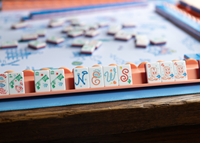 Set Mahjong Amerika Bertema Koboi Barat Mewah, Ubin Akrilik Portabel Ramah Lingkungan dan Tahan Lama untuk Hiburan dan Hadiah