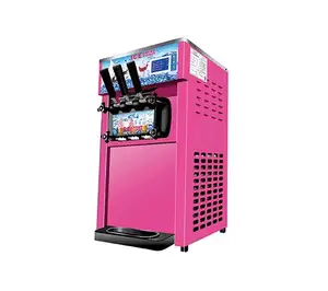 Ice Cream Machine Standing Ice Cream Maker with 2+1 flavors and cone holder