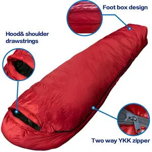 Wholesale Waterproof Winter Outdoor Camping Goose Down Ultralight Mummy Sleeping Bag For Cold Weather Camping Hiking