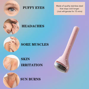 أداة تدليك الوجه والعينين من الفولاذ المقاوم للصدأ بشعار خاص لتخفيف الانتفاخ، أداة محمولة للعناية بالبشرة وعلاج الصداع النصفي وإزالة التجاعيد للاستخدام المنزلي - Product Image 2