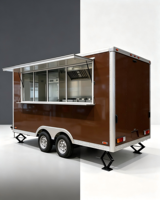 Nouvelle remorque alimentaire mobile rouge personnalisée entièrement équipée avec structure en acier inoxydable pour la restauration commerciale, vente de hot-dogs, glaces, bonbons et snacks