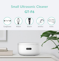 GT-F6 Pembersih Perhiasan & Gigi Ultrasonik Mini Portabel Elektrik 40kHz Digital Kapasitas 750ml Bahan Stainless Steel 35W Garansi 1 Tahun untuk Rumah Tangga