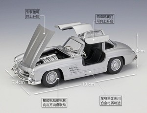 Venta caliente escala 1:24 <span class=keywords><strong>300</strong></span> SL aleación Juguetes Coche modelo simulación Metal coche juguetes Diecast coche para niños adultos colección regalo - Product Image 3