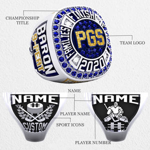 โรงงานซีไลรับผลิตแหวนแชมป์แบบกำหนดเองพร้อมโลโก้ของคุณ แหวนรักบี้ บาสเกตบอล เบสบอล ทำจากโลหะผสม และเครื่องประดับกีฬาสำหรับทุกเพศ - Product Image 5