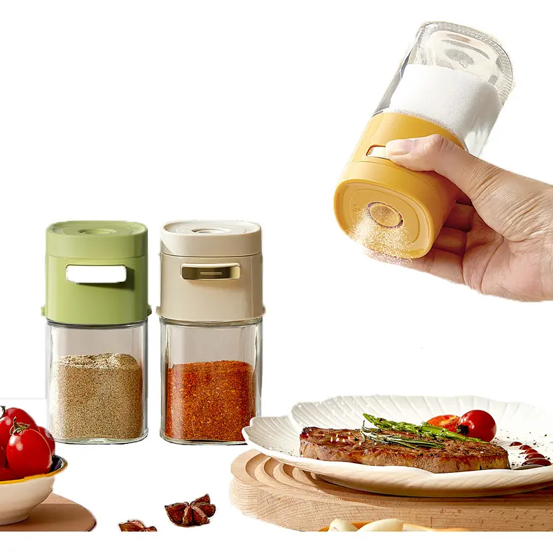 Press Type 0.5g Precise Metering spice shaker glass bottle