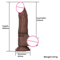 Römischer Kaiser Silikon-Dildo mit Kabelloser Fernbedienung, Heizfunktion und Teleskop-Vibrator - Erwachsenen-Sexspielzeug, Realistischer Vibrador Feminino