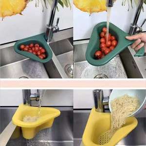 Wholesale <b>Net</b>-New Swan Fruit Draining Basket, Dry-Wet Separation & Saddle-Type Hanger, Non-Perforated <b>Plastic</b> Veggie Drainer - Product Image 5