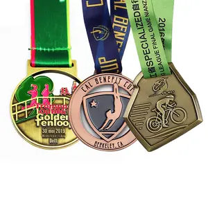 Modern olym pic medals custom promotional cheap metal crafts Design your own sport metal logo marathon running medal