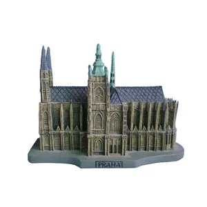 Custom design polyresin miniatur gebäude kirche