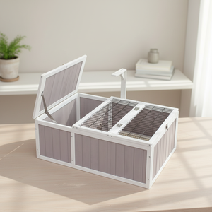 SHUNDA SD1246 <span class=keywords><strong>Habitat</strong></span> pour tortue en bois durable et spacieux, petit enclos pour tortue, intérieur/extérieur, pour reptiles - Gris - Product Image 1