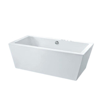 Baignoire autoportante en acrylique blanc, neuve, sans bain à remous, design moderne pour hôtel, à poser au sol