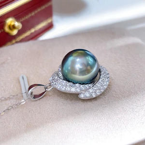 Versatile 9-10mm Gold Bead Flawless Ak Fashion <b>Pendant</b> <b>Necklaces</b> 4-3mm <b>Small</b> Pearl Chain 3cm Adjustable Natural S925 Pure Silver - Product Image 4