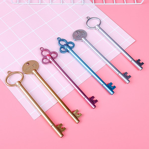 Stylo gel créatif en forme de clé, corps métallique 0,5 mm, papeterie de bureau et scolaire, impression UV - Product Image 2