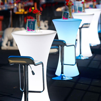 Table LED étanche à 16 couleurs changeantes pour événements extérieurs, fêtes, soirées en jardin - Mobilier de salon de boîte de nuit rechargeable
