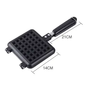 Industrial Double-Sided Aluminum Cast Grill Pan Non-Stick Sandwich Maker Waffle Waffle Machine Kitchen Metal Frying Pan Iron