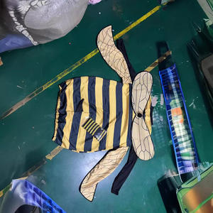 Costume d'Halloween pour femmes, manches longues, patchwork rayé, costume d'abeille avec chaussettes hautes et serre-tête, tenue de cosplay - Product Image 4