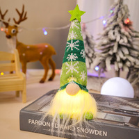 LED-beleuchteter, gestrickter Weihnachtsmann-Waldgnom, sitzende, gesichtslose Gnom-Puppe, Plüsch-Ornament, Weihnachtstisch-Dekoration, Weihnachtsgeschenke für die Heimdekoration