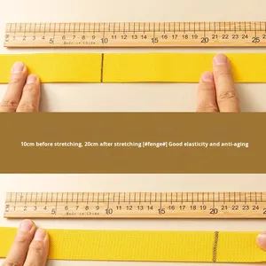 Banda elástica de sarga doble <span class=keywords><strong>Beige</strong></span>, pretina de goma gruesa plana de alta elasticidad, cuerda ancha, tela de encaje, accesorios de ropa para - Product Image 2