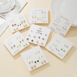 Fashion Stud <b>Earrings</b> Zinc Alloy Stainless Steel <b>Post</b> Heart Shape With Cardstock Gift For Women - Product Image 3