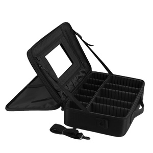 Trousse de Maquillage Portable 2024 <span class=keywords><strong>pour</strong></span> Femme, Valise de Voyage <span class=keywords><strong>pour</strong></span> Ongles et Cosmétiques, Miroir Intégré, Fermeture Facile, en Polyester Couleur Bonbon - Product Image 1