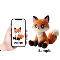 Peluche personnalisée en forme de renard mignon avec rembourrage en coton PP, matière en peluche super douce, soulagement du stress