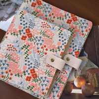 Agenda Personalizada con Bordado, Tamaños B5, A4, A5, A6, en Cuero PU, Tela de Lino, Diseño Floral para Mujer, Organizador con 6 Anillas
