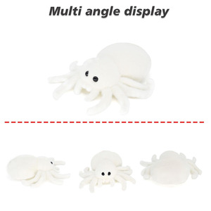 7108 realistico soffice peluche bianco e nero ragno peluche giocattoli di peluche che abbracciano bambole di animali regali di Halloween per bambino ragno - Product Image 3