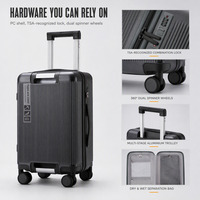 Valise rigide PC 20 22 24 26 pouces, ensemble de bagages à roulettes avec serrure à combinaison TSA, chariot en aluminium, double roues, logo personnalisé OEM