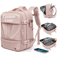 Mochila de Gran Capacidad con Compresión al Vacío, Puerto de Carga USB Externo, Separación en Seco y Húmedo, Aprobada para Vuelos