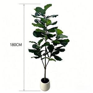 Árbol Artificial de Ficus Lyrata en Maceta Blanca para Decoración de Interiores, Hojas de Alta Simulación, Planta de Plástico - Product Image 2