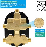 Robinet de Douche Thermostatique Moderne 3 Voies à Bouton Poussoir, Mitigeur Dissimulé Multifonction en Laiton pour Hôtels et Villas