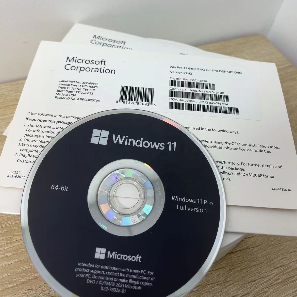 Подходит для Win 11 Pro DVD Бесплатная доставка Win 11 Pro DVD гарантированный срок службы (1 упаковка = 5 шт.) Win 11 pro