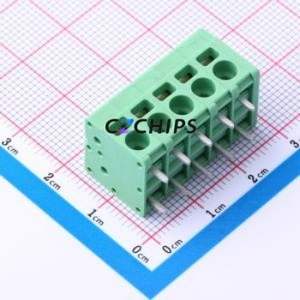 JL271R-50005G01 Spring Terminal Block Bent Lead Through Hole,P=5mm Connector 1x5P 5mm Right Angle Insert 5P - Product Image 1