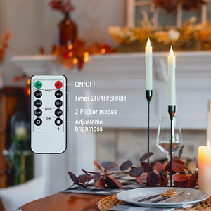 6 bougies coniques sans flamme ivoire avec télécommande et minuterie, bougies <span class=keywords><strong>LED</strong></span> à piles de 7 pouces pour la décoration de la maison, des fêtes et des mariages - Product Image 5