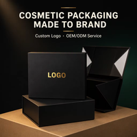 Boîtes en carton magnétiques pliables en gros noir blanc personnalisé bas quantité minimale de commande crème pour le visage crème contour des yeux nettoyant pour le visage stratification mate
