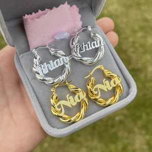 Aretes Duoying <span class=keywords><strong>Mini</strong></span> de 18 mm con Nombre Personalizado para Niñas, Aretes Pequeños en Forma de Espiral con Letra Personalizada para Niños - Product Image 6