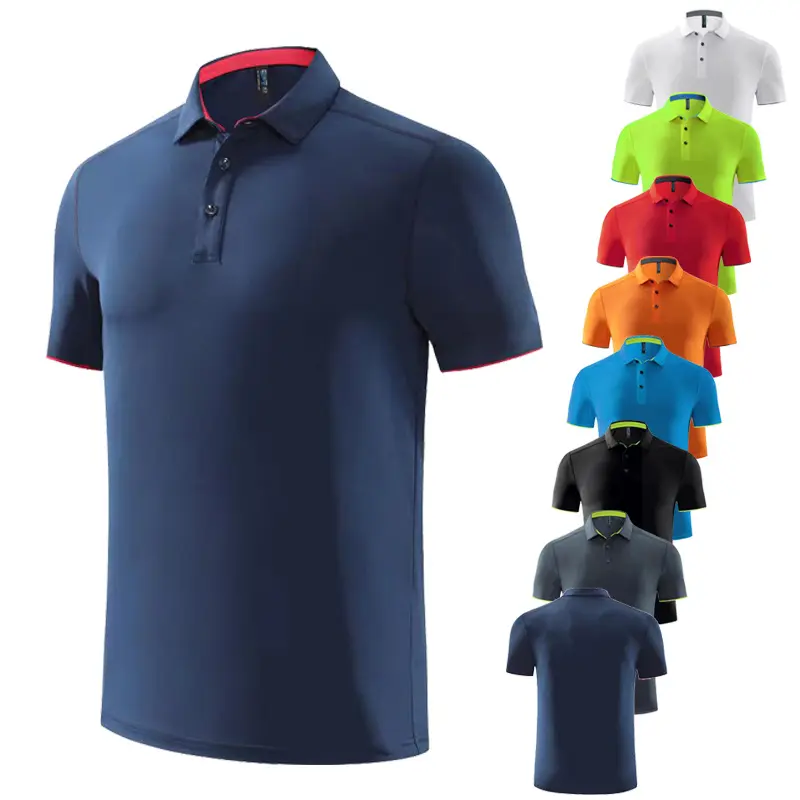 أعلى جودة مخصص الحرارة مطبعة التطريز شعار عادي اللون الرجال سترات العمل قميص بولو بكم قصير قميص