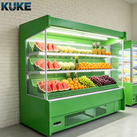 Dubbel te gebruiken luchtgordijnkast voor fruit, koelcirculatie, glazen schappen met wielen