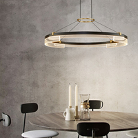 Lustre LED minimaliste moderne, luminaire suspendu en forme d'anneau pour salon, chambre à coucher, îlot de cuisine, lampe suspendue en acrylique circulaire