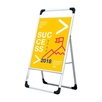 Stand Poster Aluminium Alloy KT Board Genggam, Lipat Vertikal, untuk Papan Reklame Promosi dengan Lapisan Anodized
