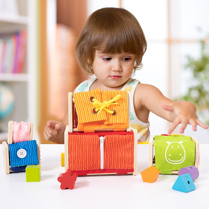 Hot Montessori Children Wooden Cloth Frame Stacking Tower Educational Activity Sorting Learning Toys for Kids Boys and Girls - Product Image 2