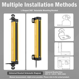Rideau lumineux de sécurité à réflexion diffuse unilatérale 40 mm 30 ms Réponse rapide OEM ODM Prise en charge de la production en ligne Détection d'objets - Product Image 4