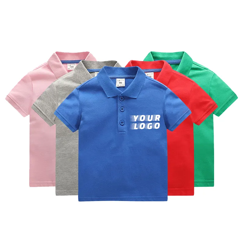 Tops quality wholesale shirts for kids 100% cotton plain t-shirt polo neck kid t-shirt boys polo shirt custom logo polo shirt