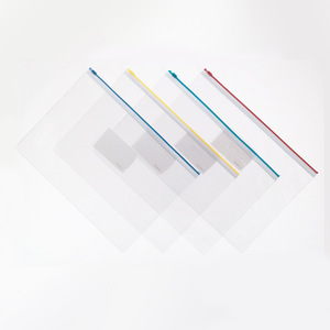 Comix F56 Office Zippered Bag <b>A4</b> Document Protector Clear Plastic <b>File</b> Storage With Color Zipper For Office Use - Product Image 1