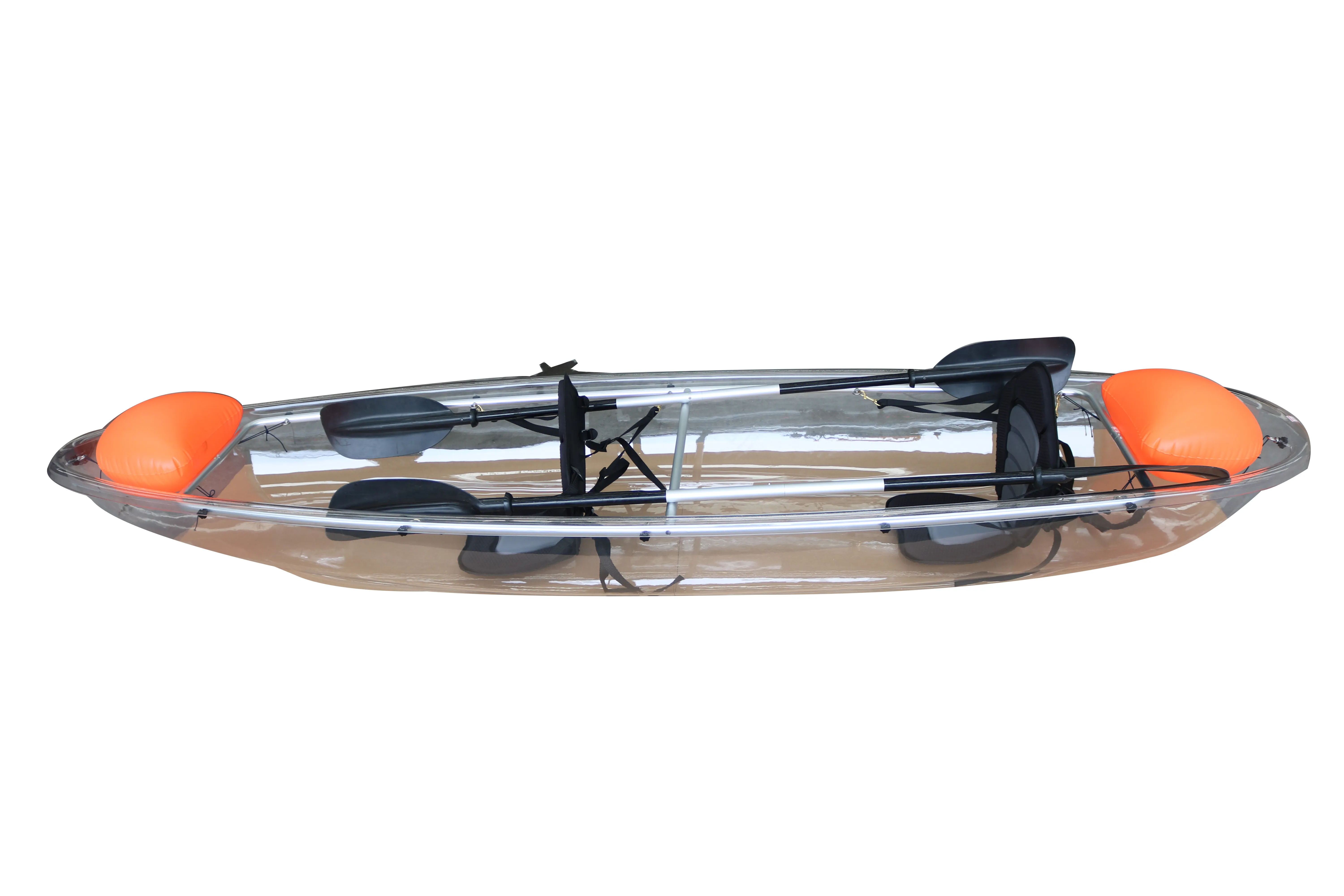 Kayak transparent à fond en cristal d'océan à double siège Kayak de pêche transparent de 11 pieds Kayak en matériel PC pour 2 personnes à vendre