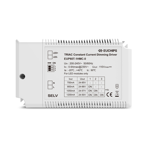 EUCHIPS 60W <span class=keywords><strong>Triac</strong></span> Atenuación Controlador LED Corriente constante Salida única Corte de fase Regulable Panel de luz LED Carcasa de plástico ignífuga - Product Image 1
