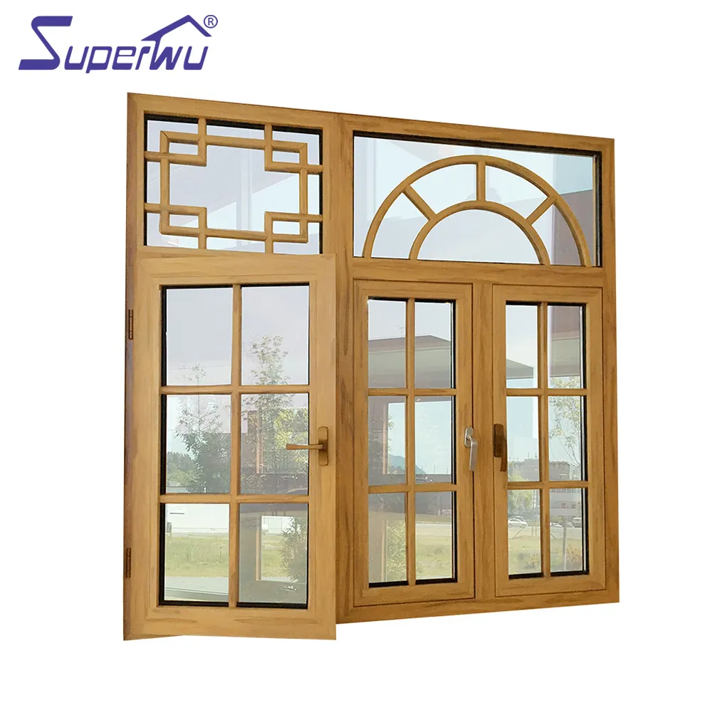 Özelleştirilmiş ahşap renk termal mola alüminyum paslanmaz çelik pencere şartname alüminyum kapılar ve pencereler