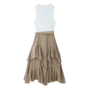 Vestido Elegante con Cinturón para Mujer, Novedad de Primavera, Diseño en Capas - Product Image 3