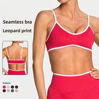 Soutien-gorge de sport pour femme Tev sans couture, imprimé léopard, en Spandex/Nylon, maintien élevé, bretelles non réglables, pour Yoga, Course à pied et Fitness, Bullet Sports