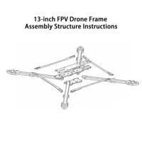 Châssis de drone FPV longue portée Mark V2 de 13 pouces |   Kit de châssis de quadricoptère compatible avec des bras épais de 8 mm en fibre de carbone 3K et une empattement de 417 mm